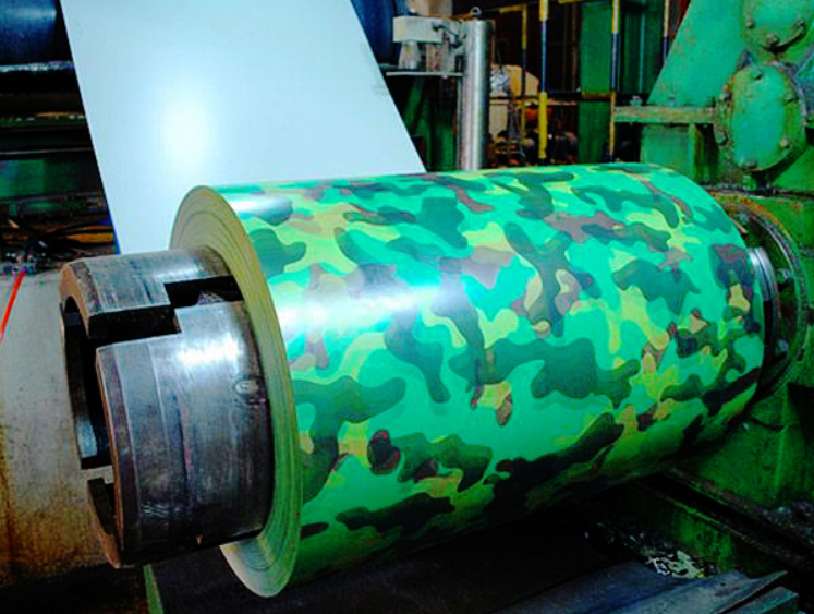 Camo pattern printing on steel coil